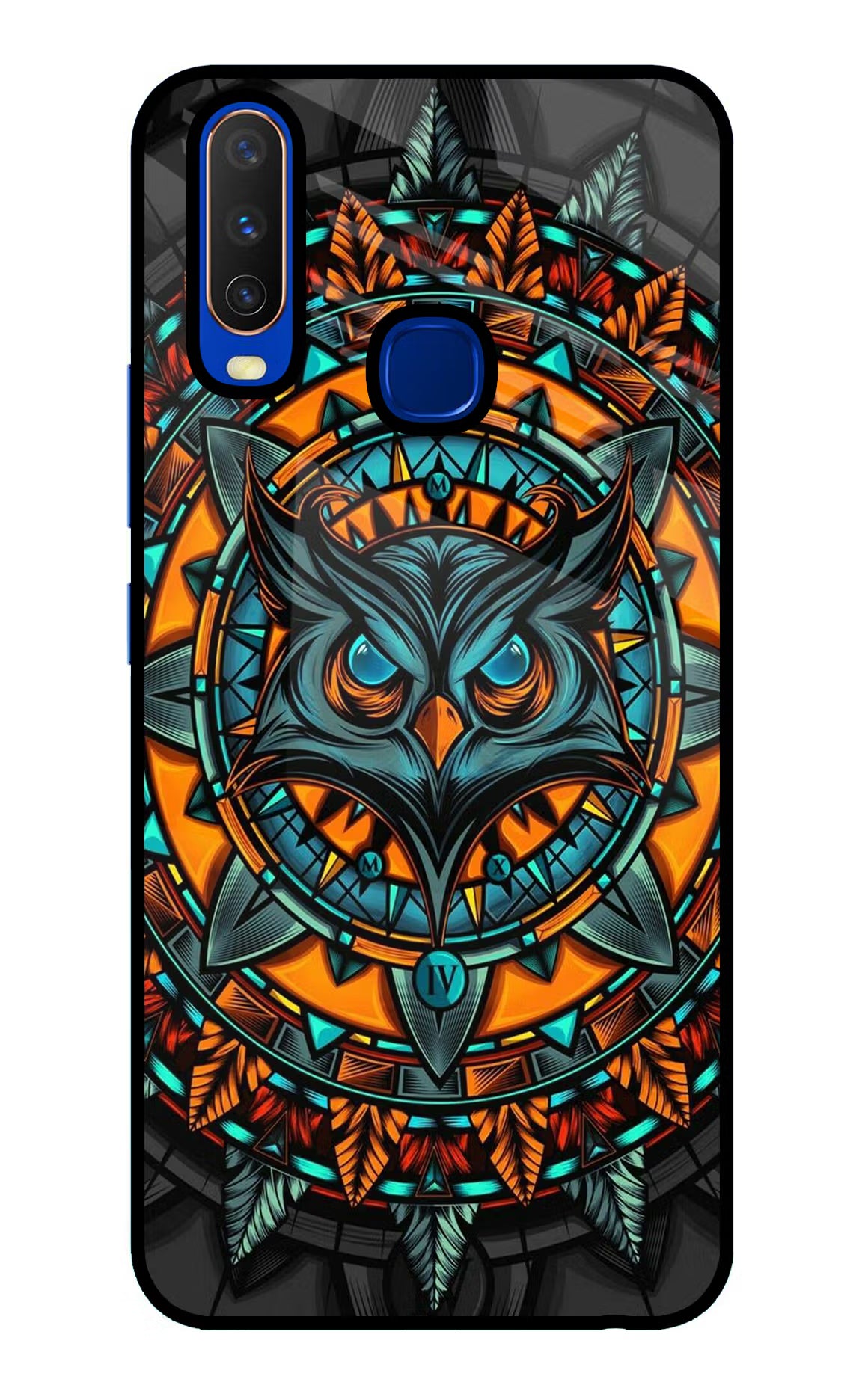 Angry Owl Art Vivo Y15/Y17 Glass Case Back Cover by Casekaro