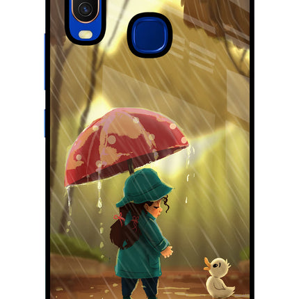Rainy Day Vivo Y15/Y17 Glass Case Back Cover by Casekaro