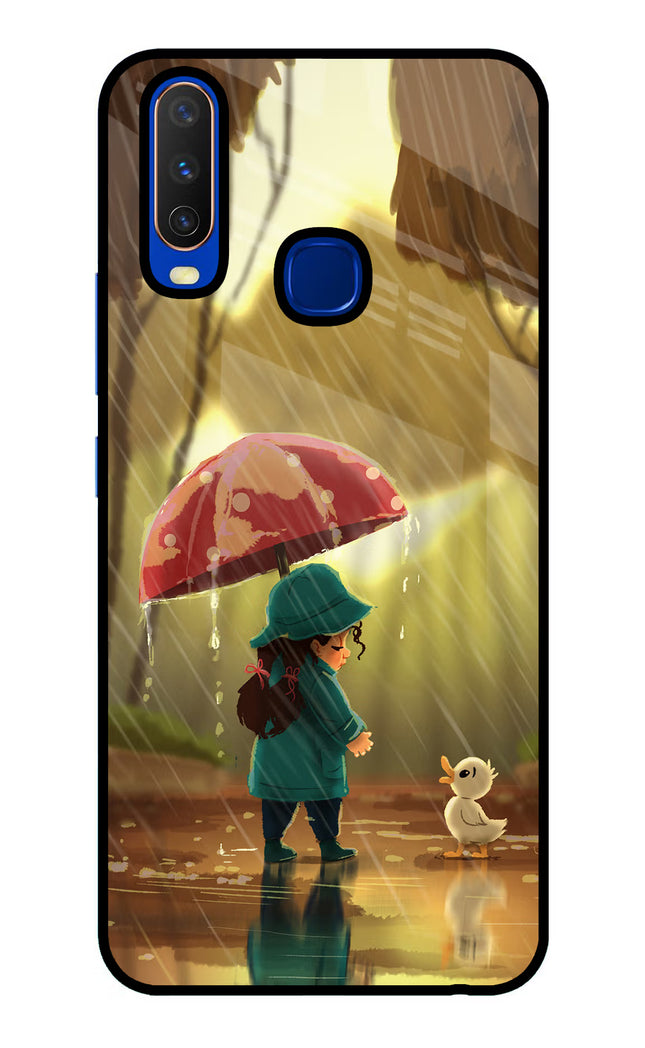 Rainy Day Vivo Y15/Y17 Glass Case Back Cover by Casekaro