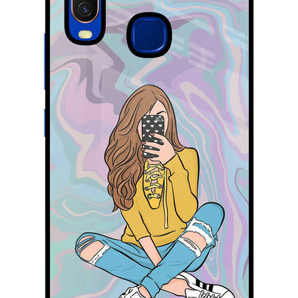 Selfie Girl Vivo Y15/Y17 Glass Case Back Cover by Casekaro