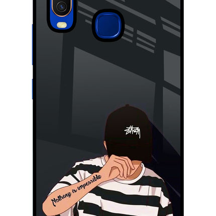 Aesthetic Boy Vivo Y15/Y17 Glass Case Back Cover by Casekaro