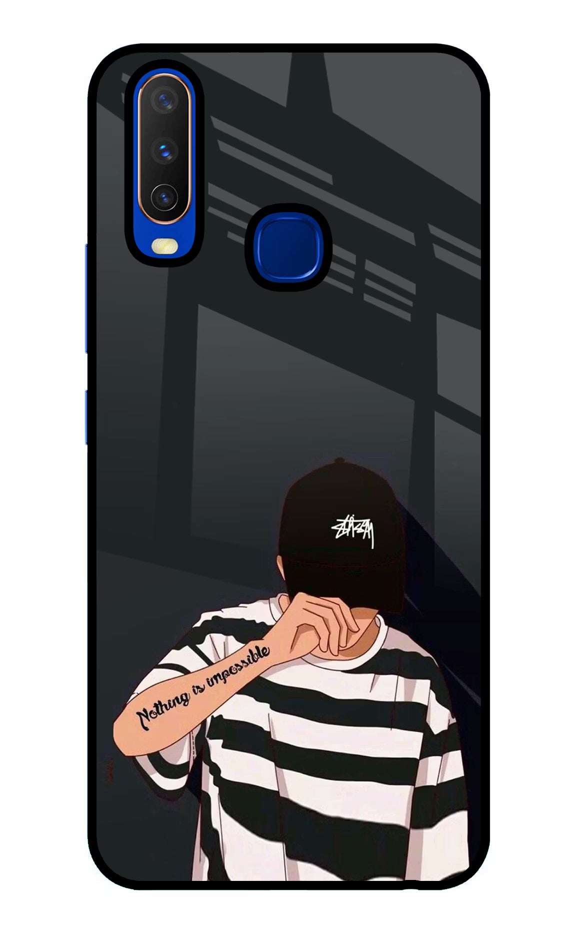 Aesthetic Boy Vivo Y15/Y17 Glass Case Back Cover by Casekaro