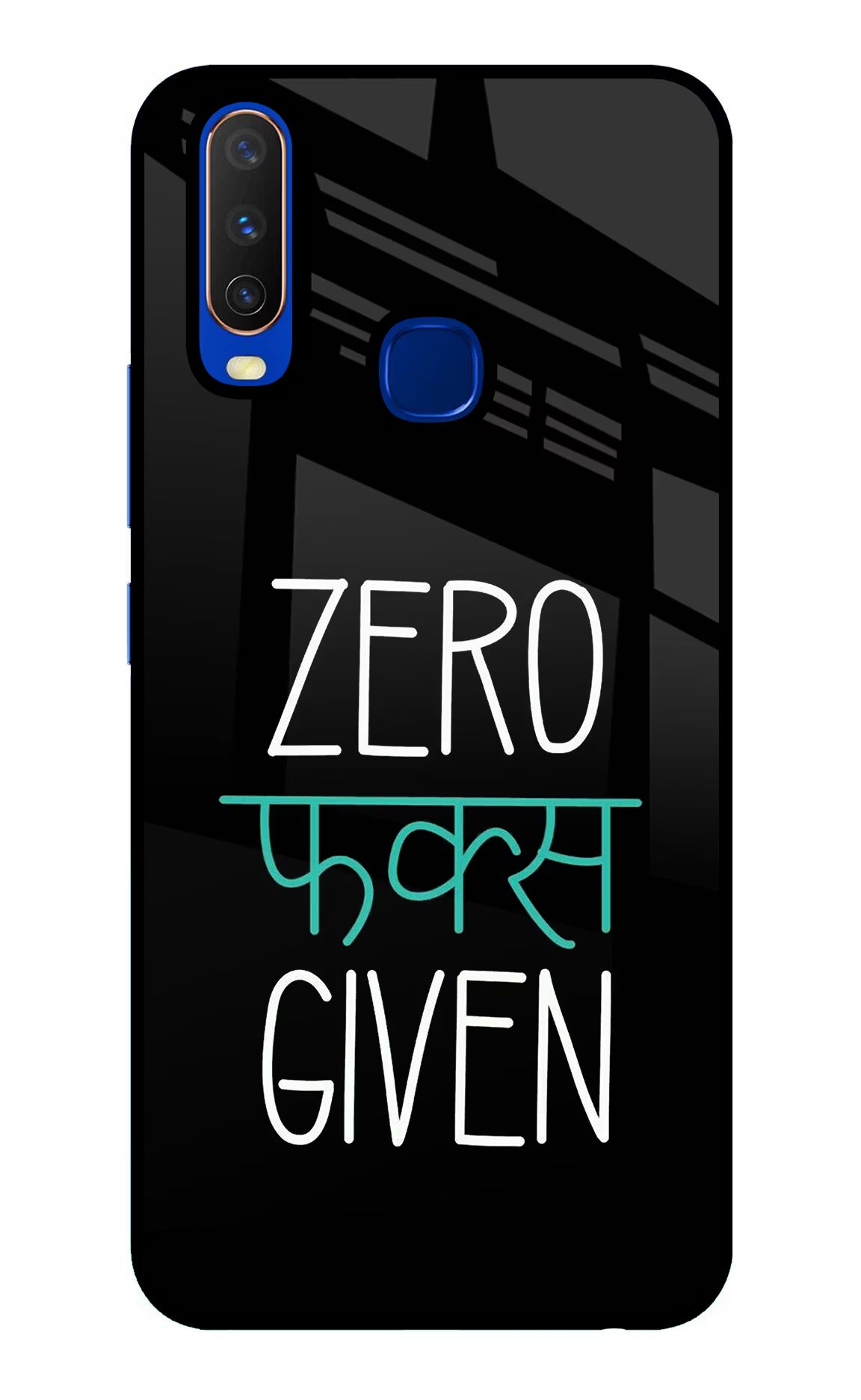 Zero Fucks Given Vivo Y15/Y17 Glass Case Back Cover by Casekaro