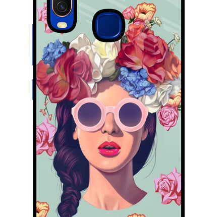 Pretty Girl Vivo Y15/Y17 Glass Case Back Cover by Casekaro