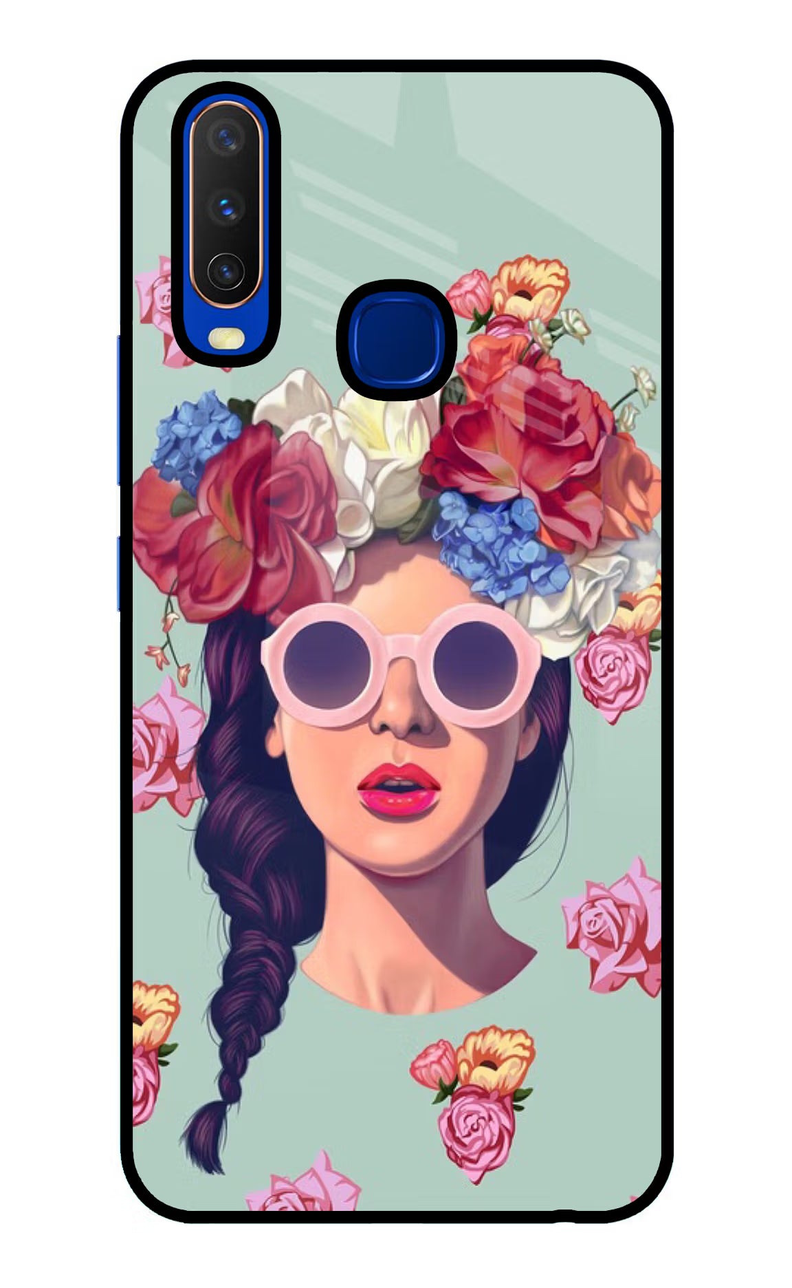Pretty Girl Vivo Y15/Y17 Glass Case Back Cover by Casekaro