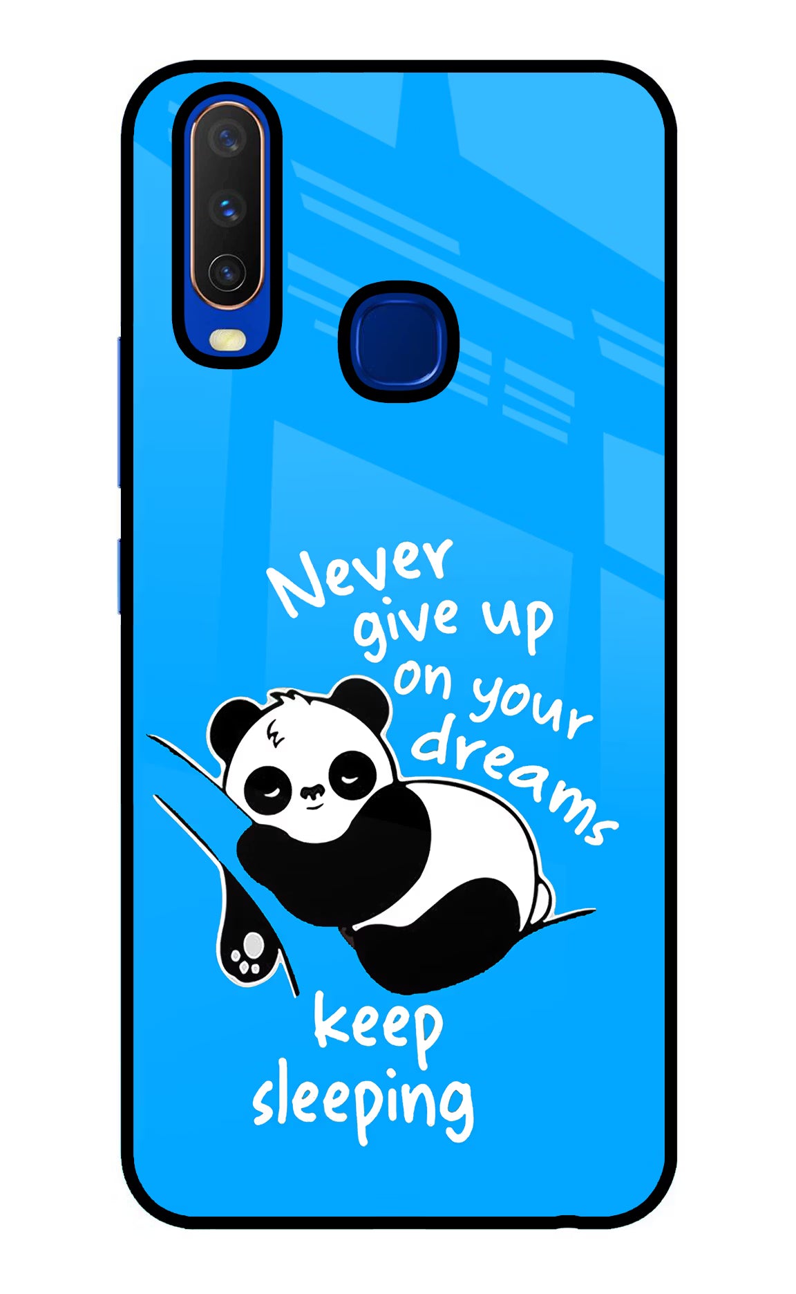 Keep Sleeping Vivo Y15/Y17 Glass Case Back Cover by Casekaro
