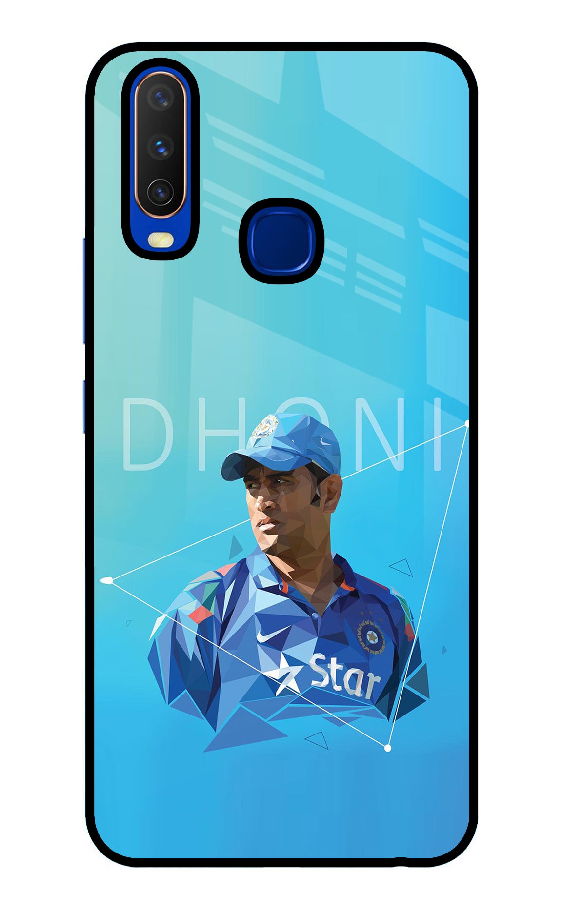 Dhoni Artwork Vivo Y15/Y17 Glass Case