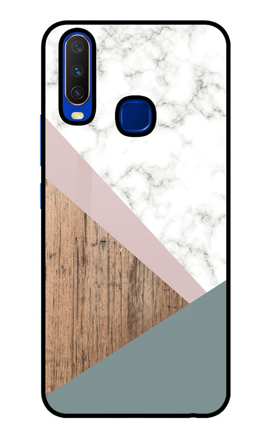 Marble wood Abstract Vivo Y15/Y17 Glass Case