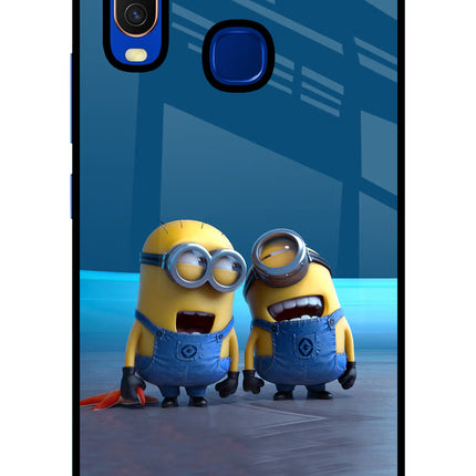 Minion Laughing Vivo Y15/Y17 Glass Case Back Cover by Casekaro