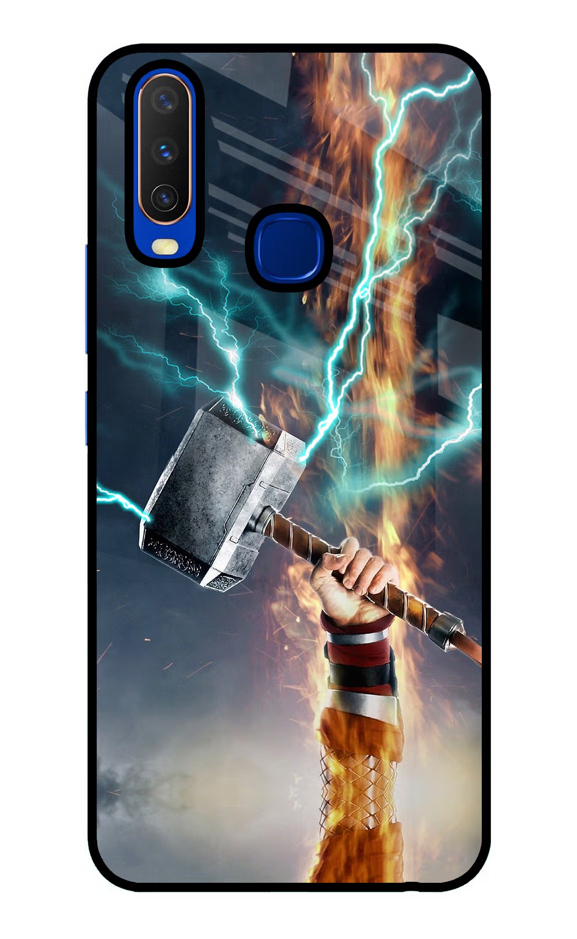 Thor Hammer Mjolnir Vivo Y15/Y17 Glass Case