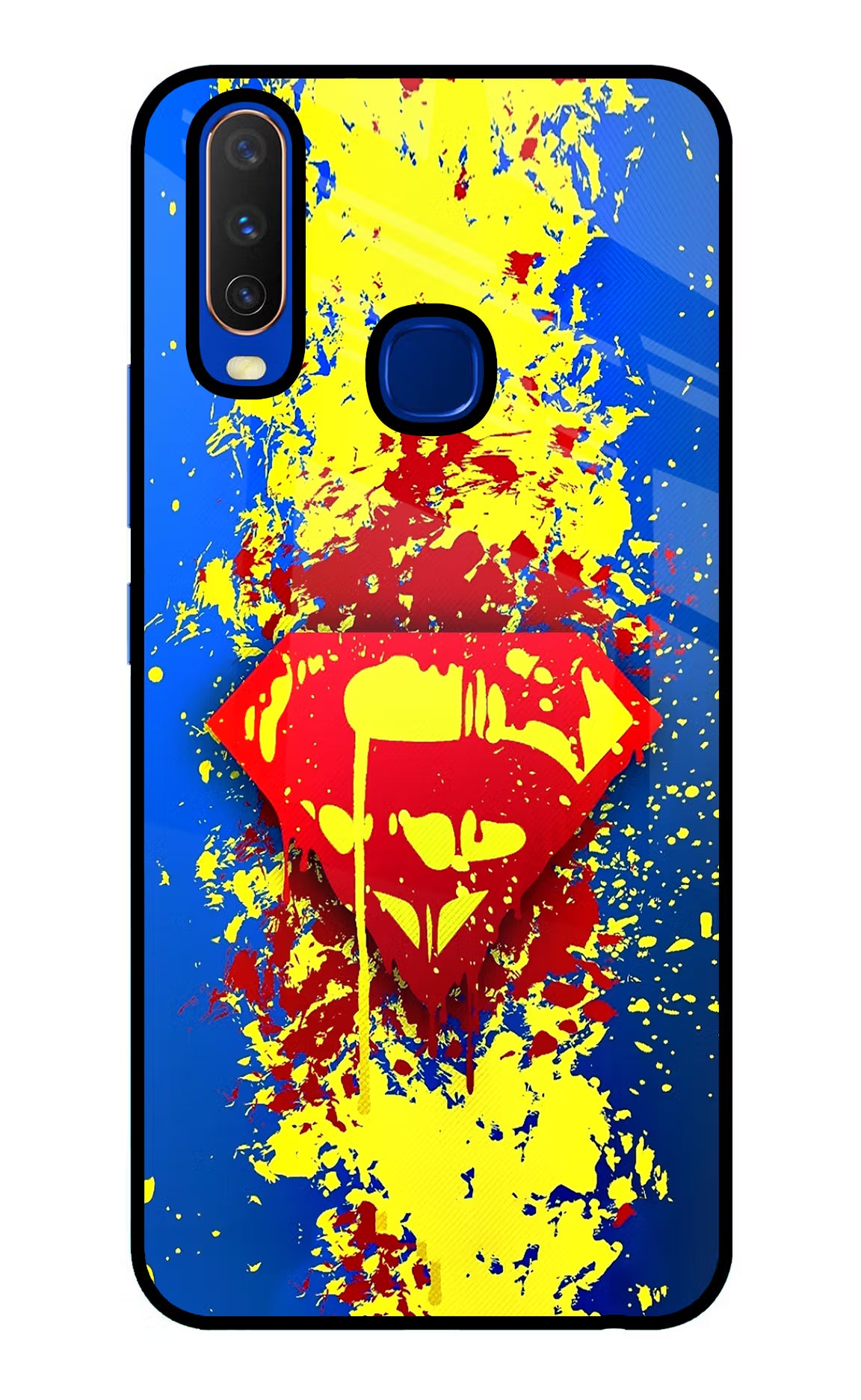 Superman logo Vivo Y15/Y17 Glass Case