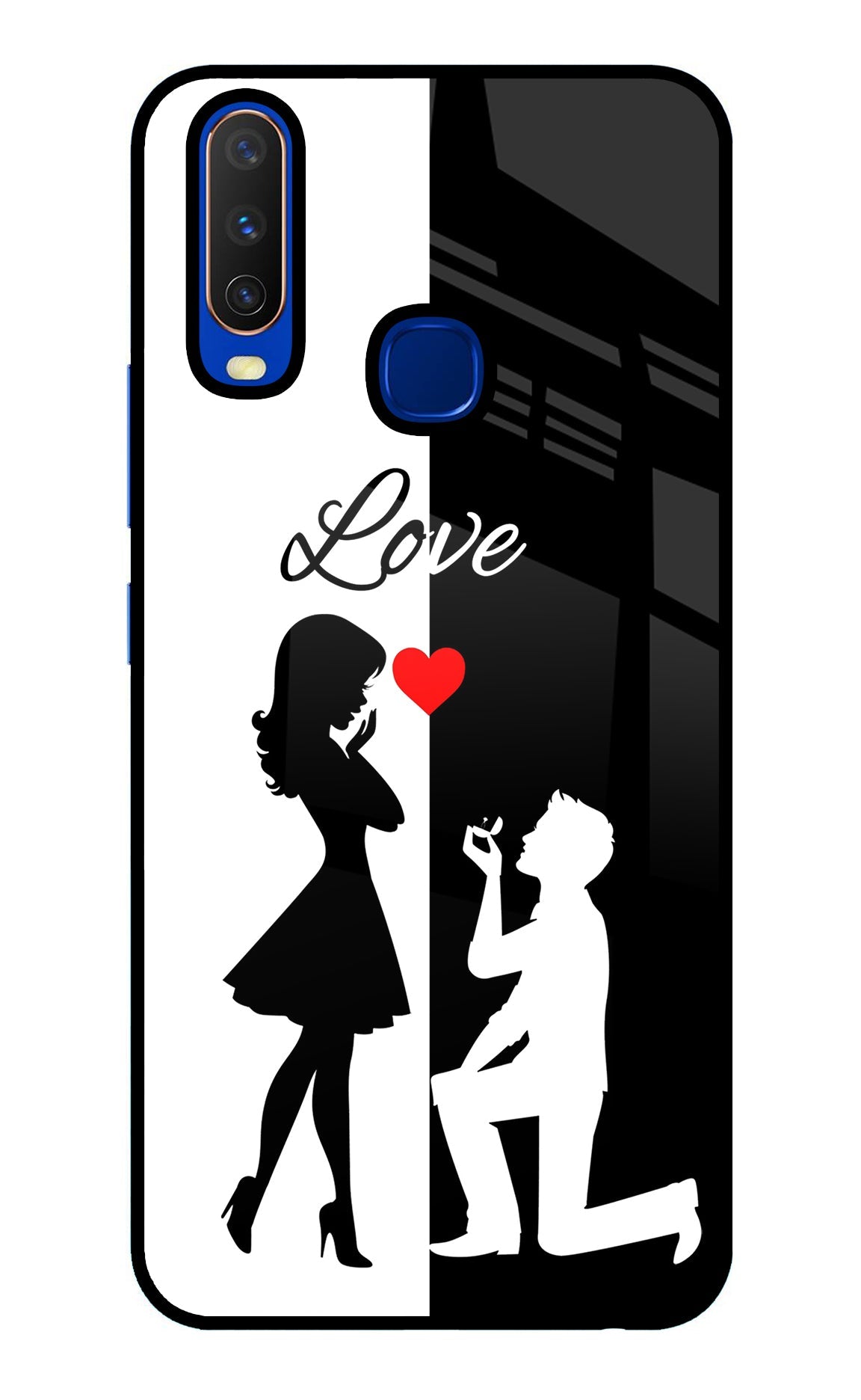 Love Propose Black And White Vivo Y15/Y17 Back Cover