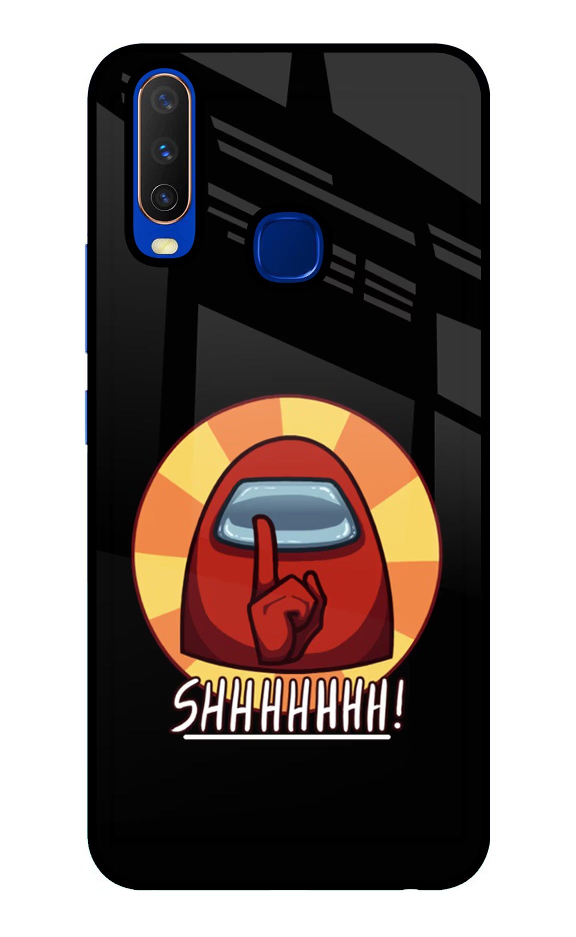 Among Us Shhh! Vivo Y15/Y17 Glass Case Back Cover by Casekaro