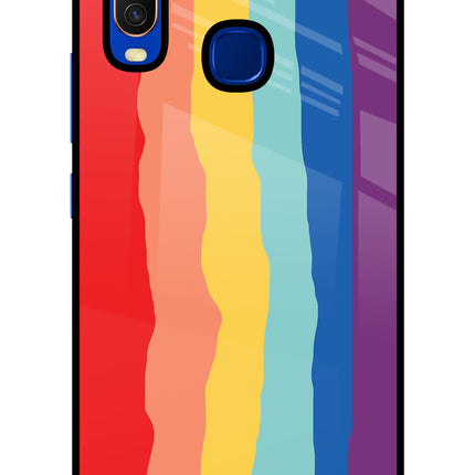 Rainbow Vivo Y15/Y17 Glass Case Back Cover by Casekaro