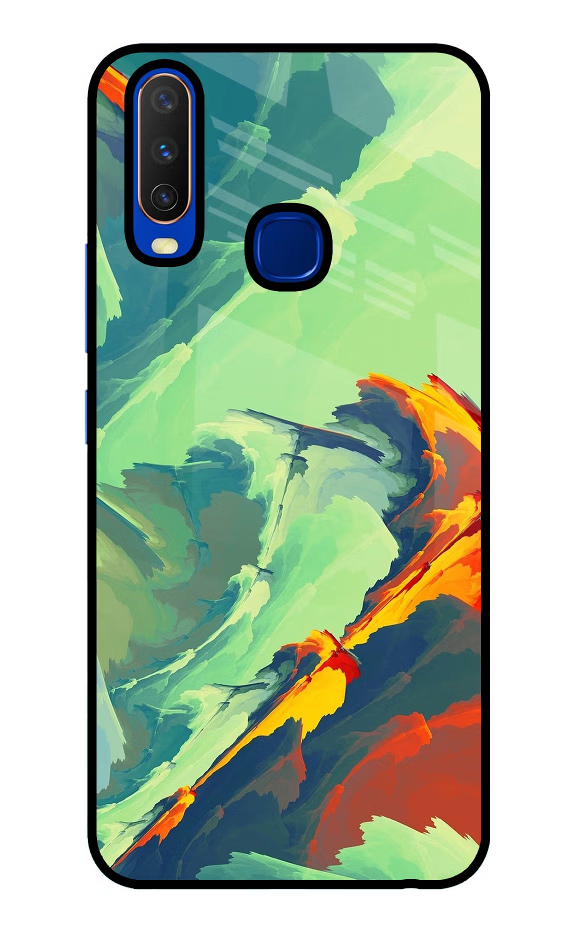 Paint Art Vivo Y15/Y17 Glass Case Back Cover by Casekaro