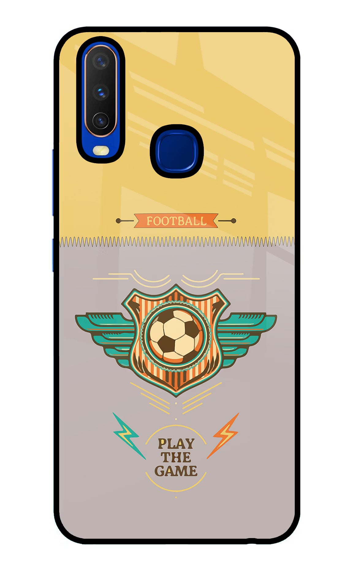 Football Vivo Y15/Y17 Glass Case Back Cover by Casekaro