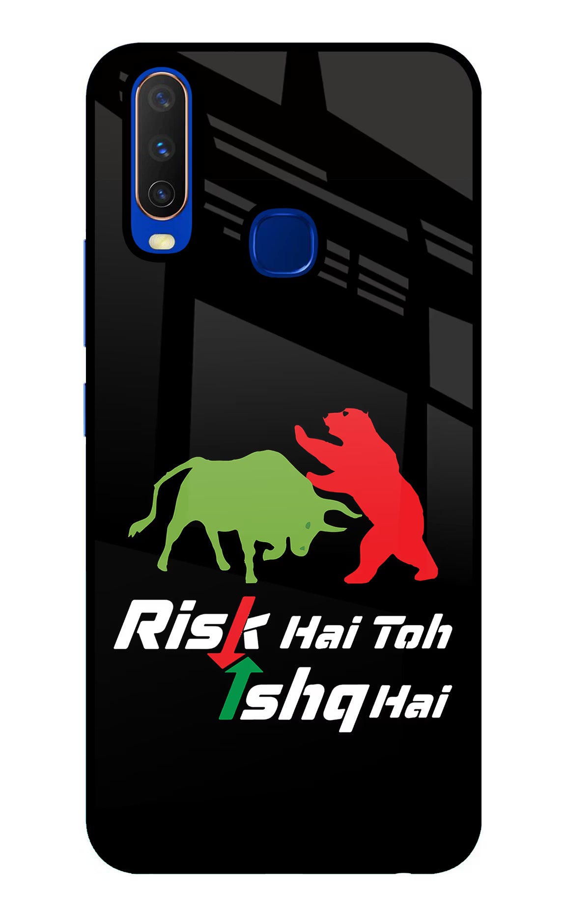 Risk Hai Toh Ishq Hai Vivo Y15/Y17 Glass Case Back Cover by Casekaro