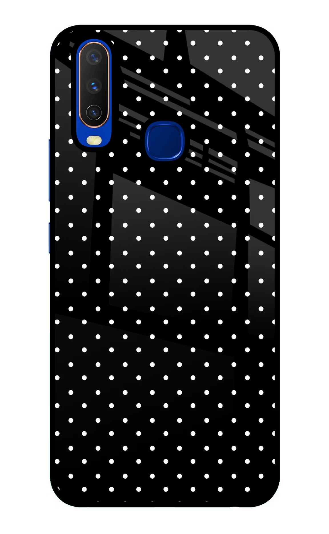 White Dots Vivo Y15/Y17 Glass Case Back Cover by Casekaro
