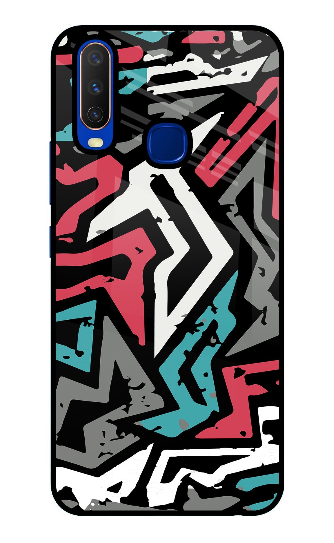 Geometric Graffiti Vivo Y15/Y17 Glass Case