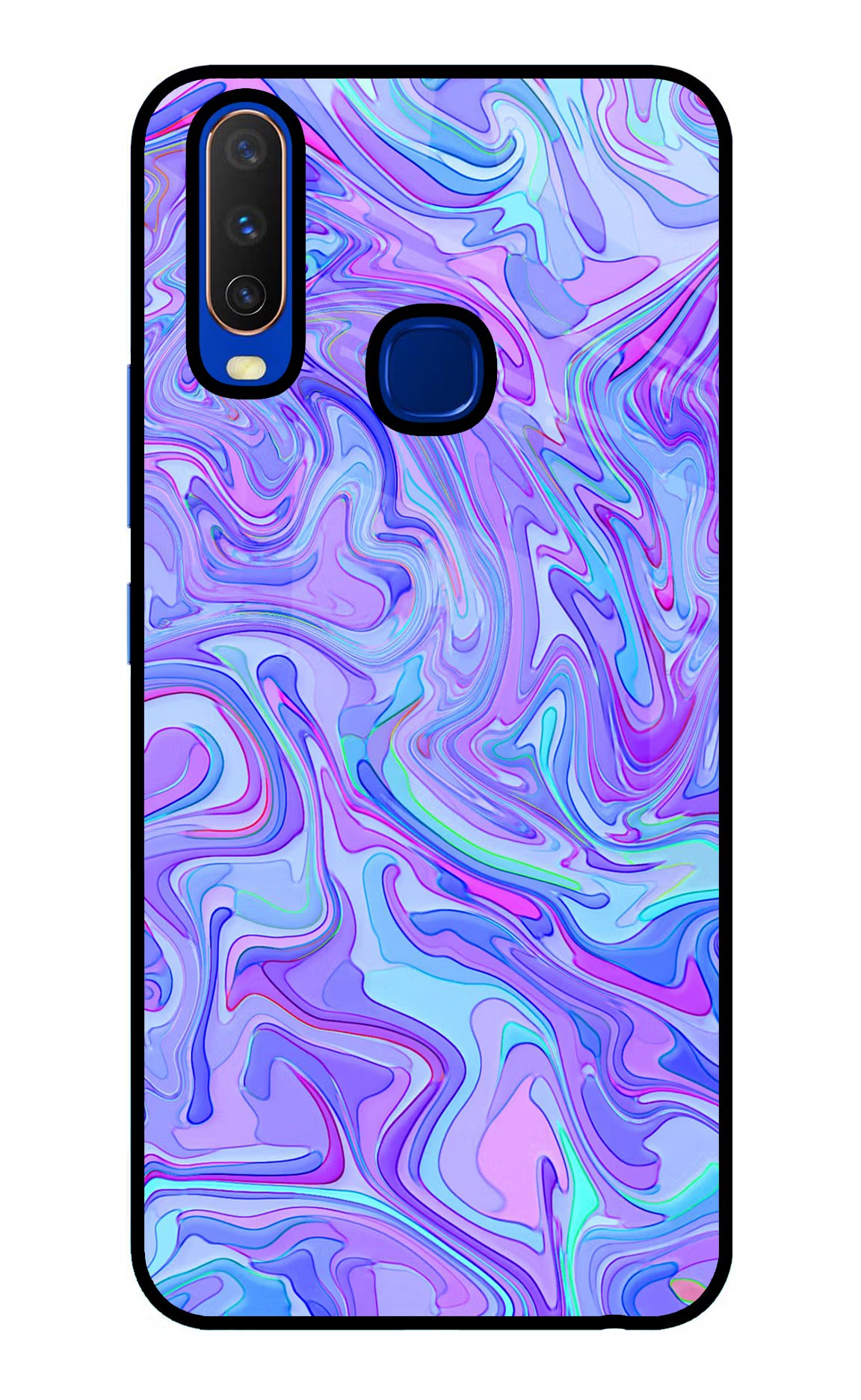 Glitter Vivo Y15/Y17 Glass Case Back Cover by Casekaro