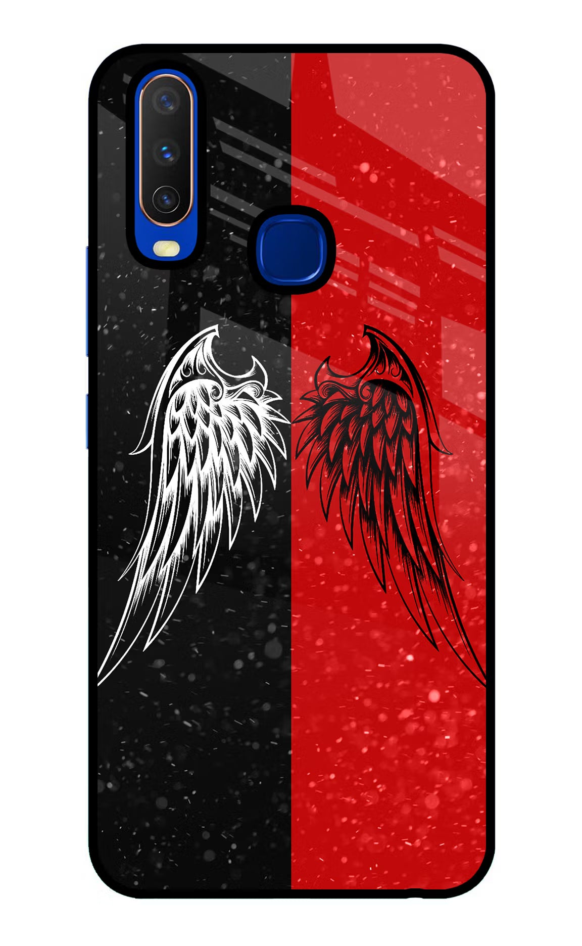 Wings Vivo Y15/Y17 Glass Case Back Cover by Casekaro