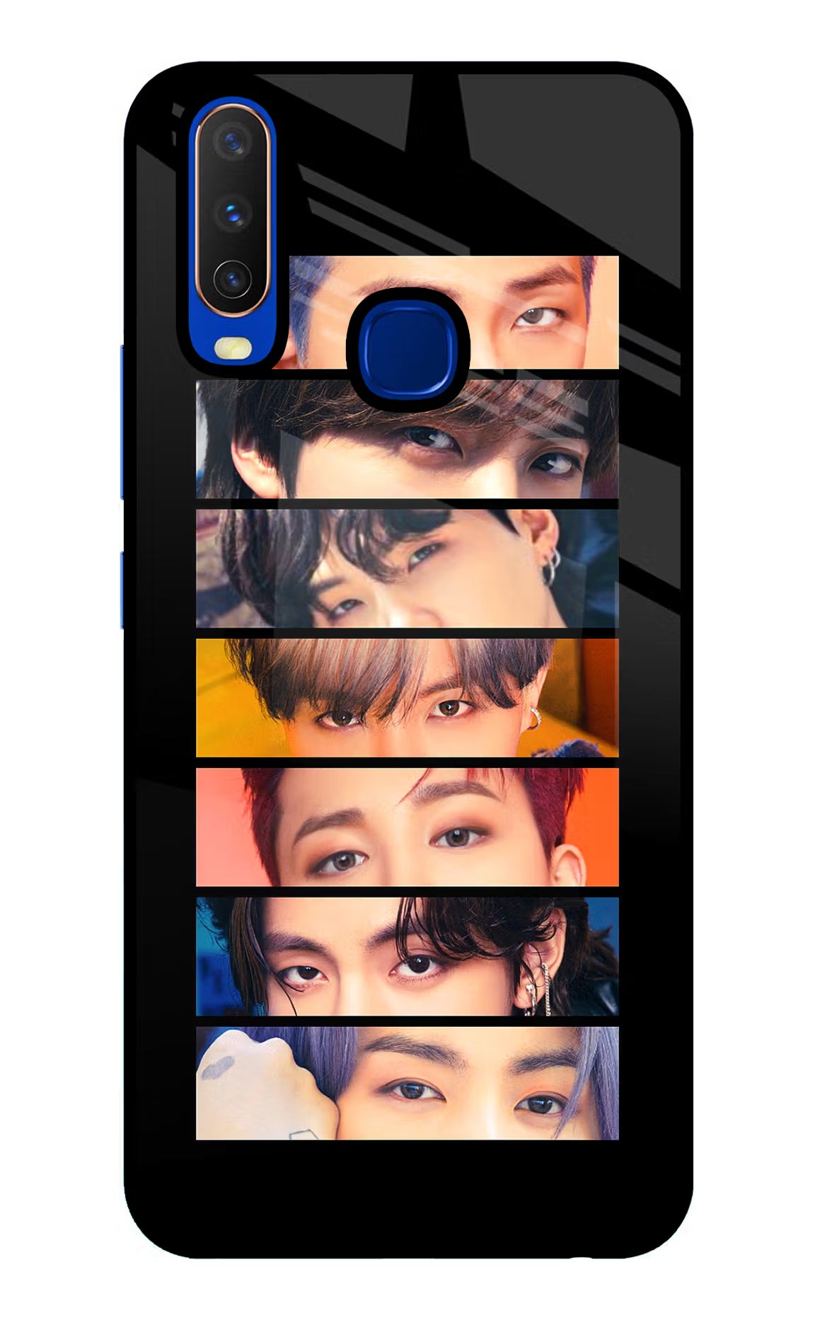 BTS Eyes Vivo Y15/Y17 Glass Case Back Cover by Casekaro