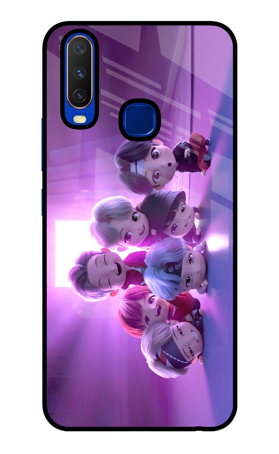 BTS Chibi Vivo Y15/Y17 Glass Case