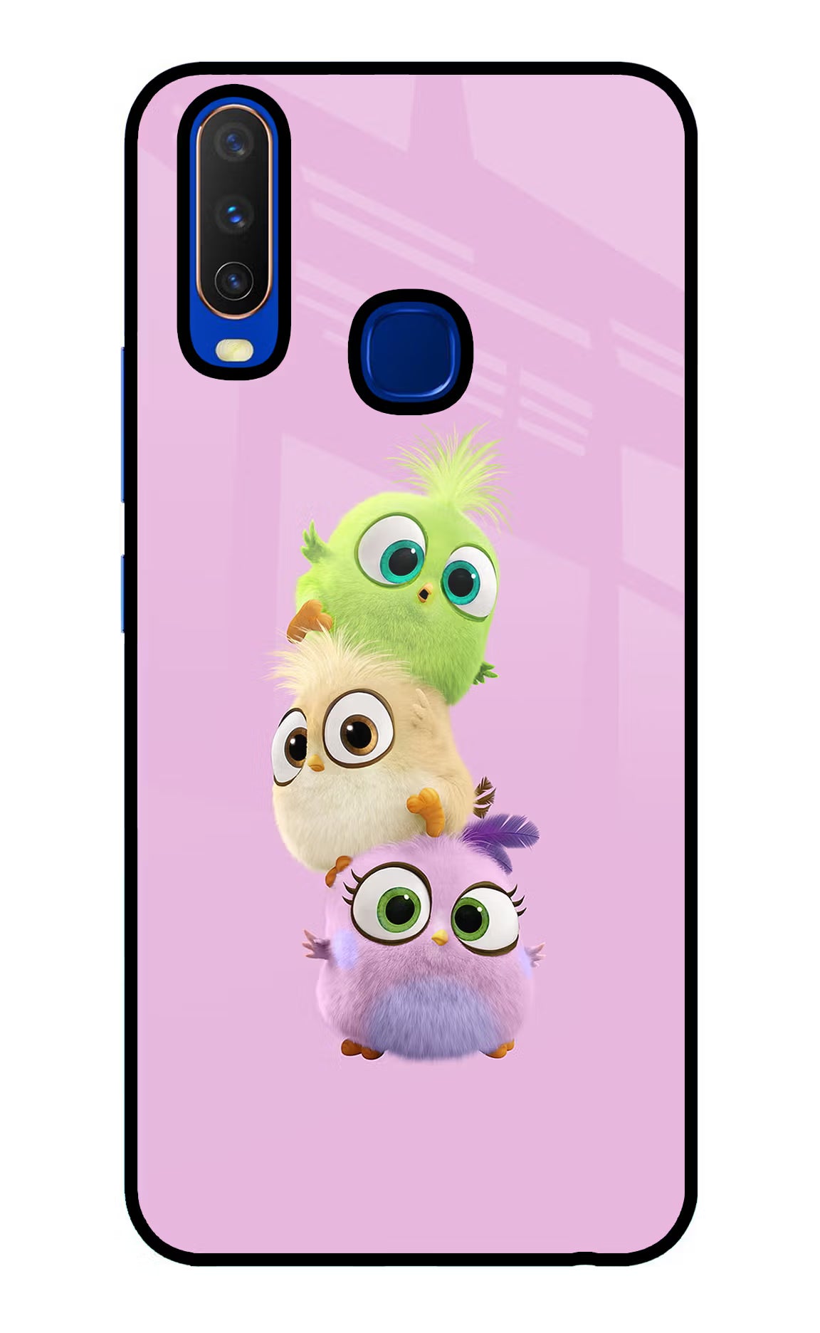 Cute Little Birds Vivo Y15/Y17 Glass Case Back Cover by Casekaro