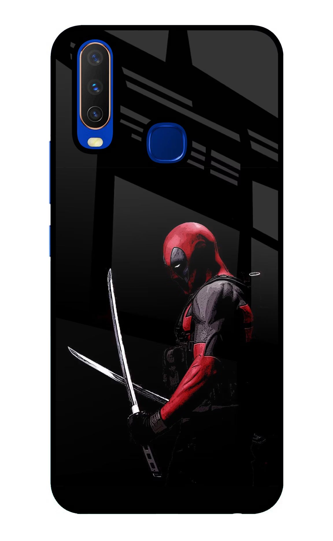 Deadpool Vivo Y15/Y17 Glass Case Back Cover by Casekaro