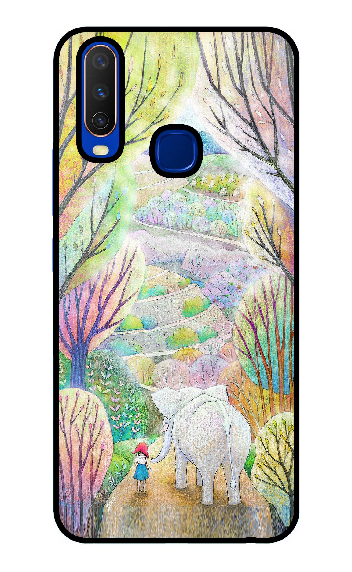 Nature Painting Vivo Y15/Y17 Glass Case Back Cover by Casekaro