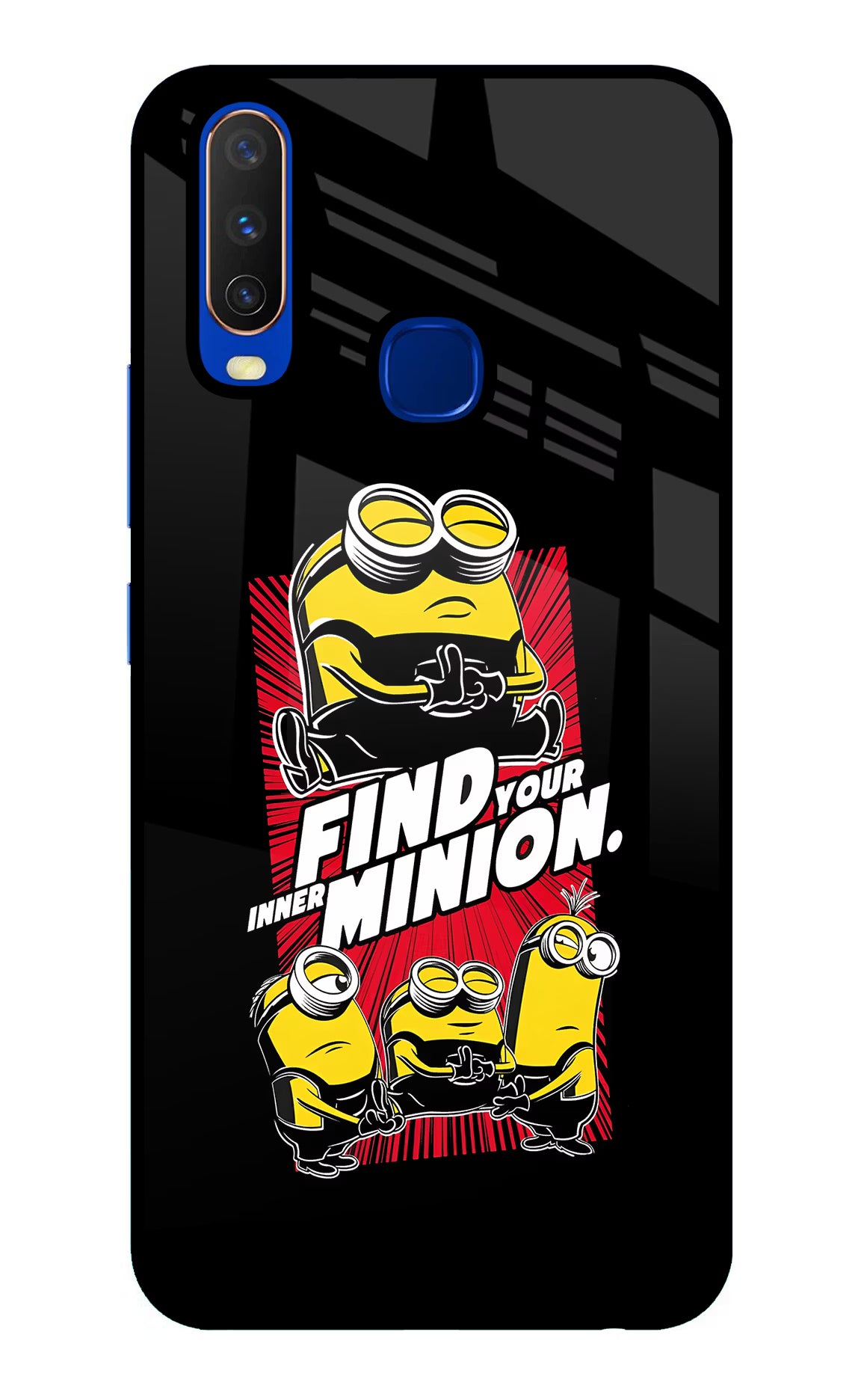 Find your inner Minion Vivo Y15/Y17 Glass Case Back Cover by Casekaro