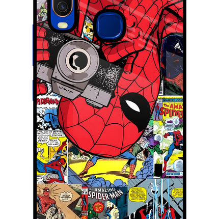 Spider Man Vivo Y15/Y17 Glass Case Back Cover by Casekaro