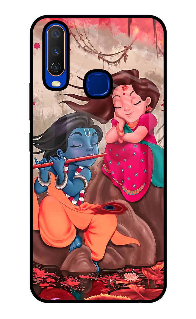 Radhe Krishna Vivo Y15/Y17 Glass Case Back Cover by Casekaro