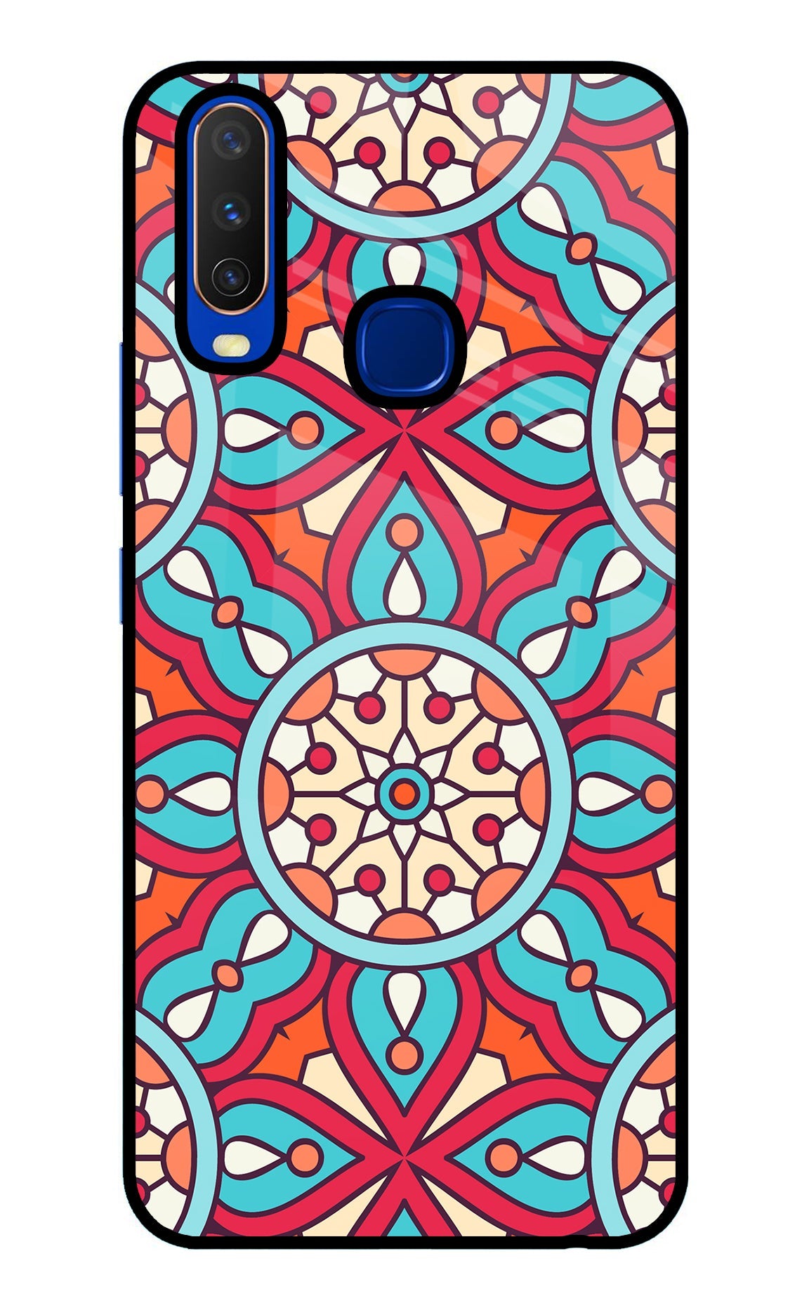 Mandala Geometric Vivo Y15/Y17 Glass Case