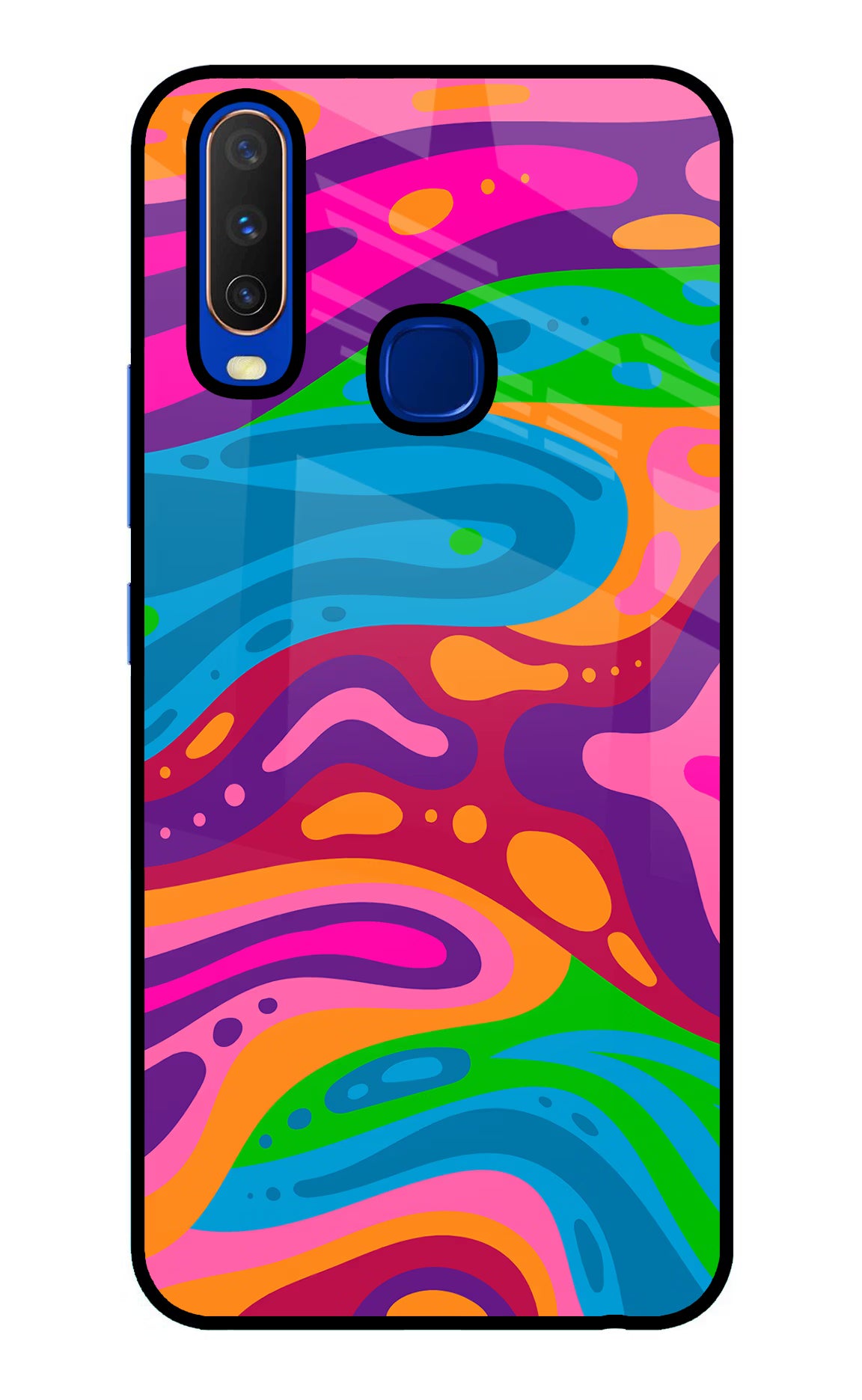 Trippy Pattern Vivo Y15/Y17 Glass Case Back Cover by Casekaro