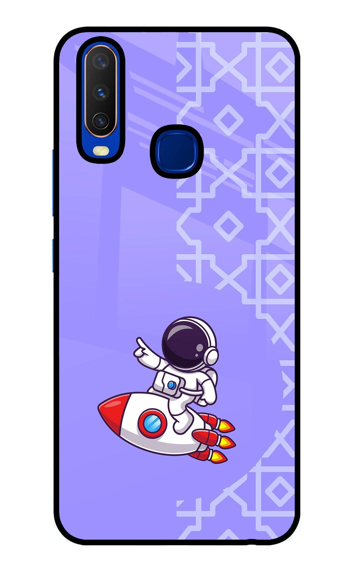 Cute Astronaut Vivo Y15/Y17 Glass Case