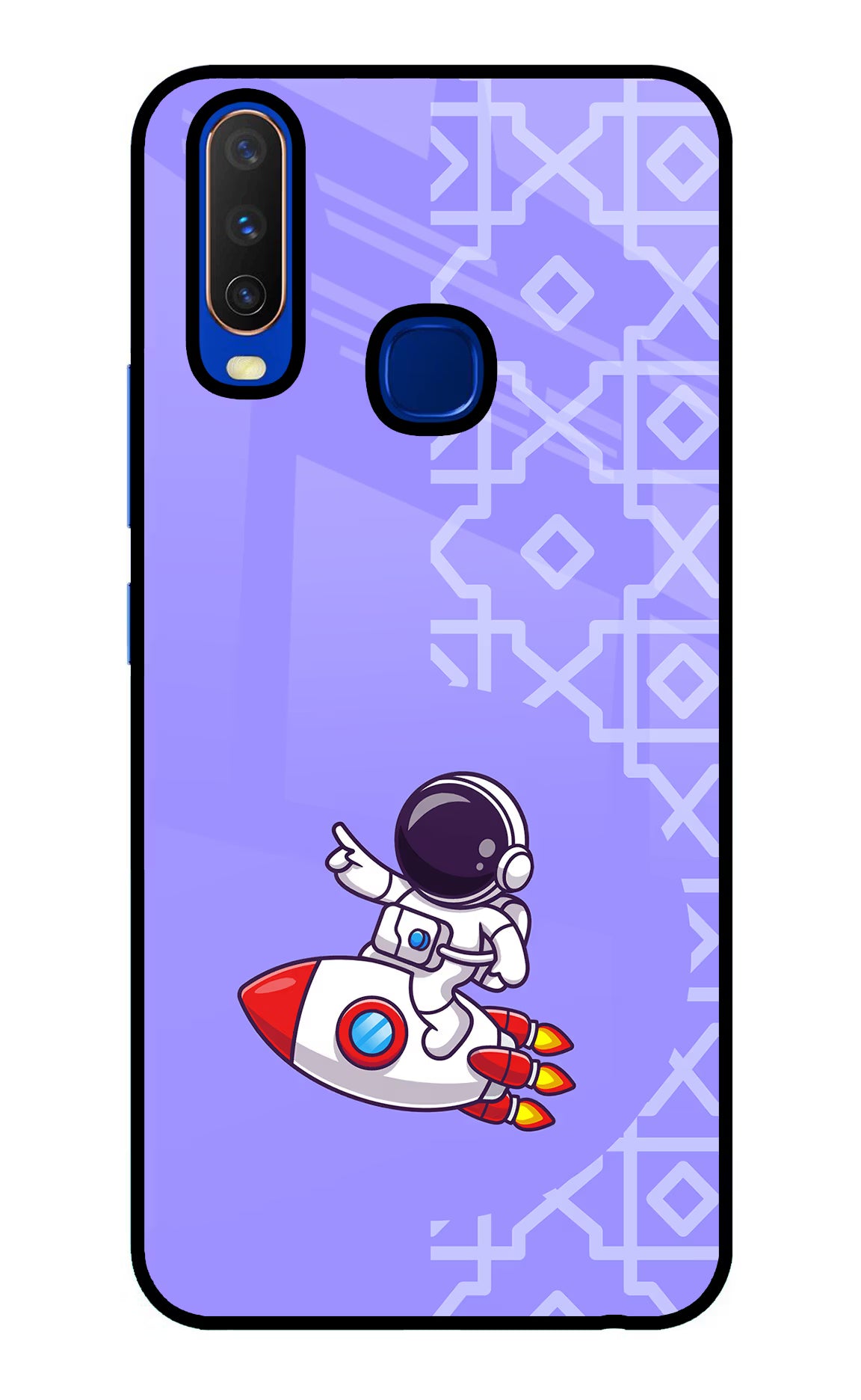 Cute Astronaut Vivo Y15/Y17 Glass Case Back Cover by Casekaro