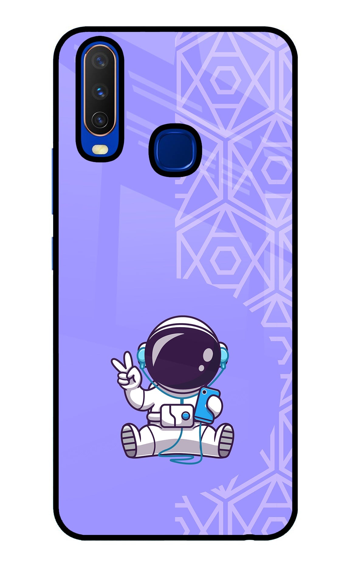 Cute Astronaut Chilling Vivo Y15/Y17 Glass Case