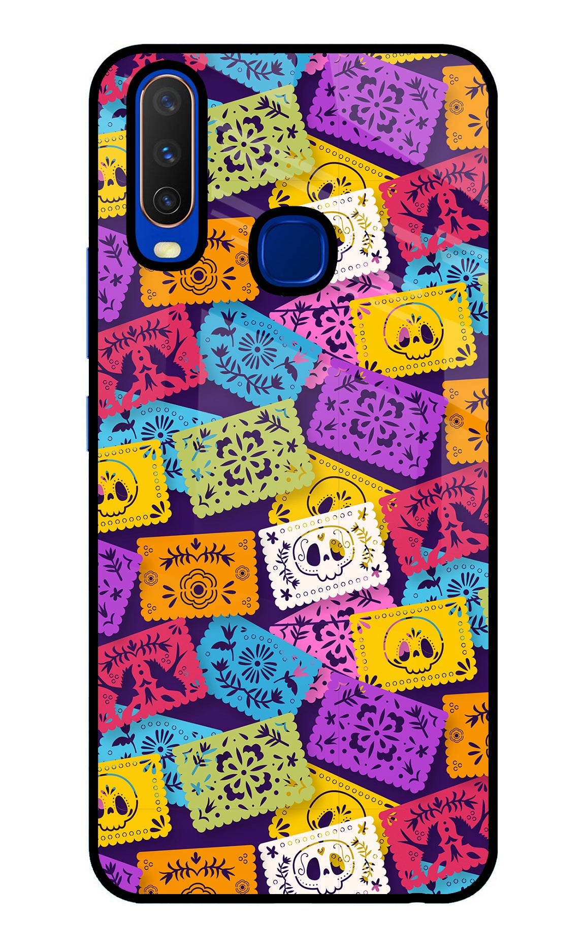 Mexican Pattern Vivo Y15/Y17 Glass Case