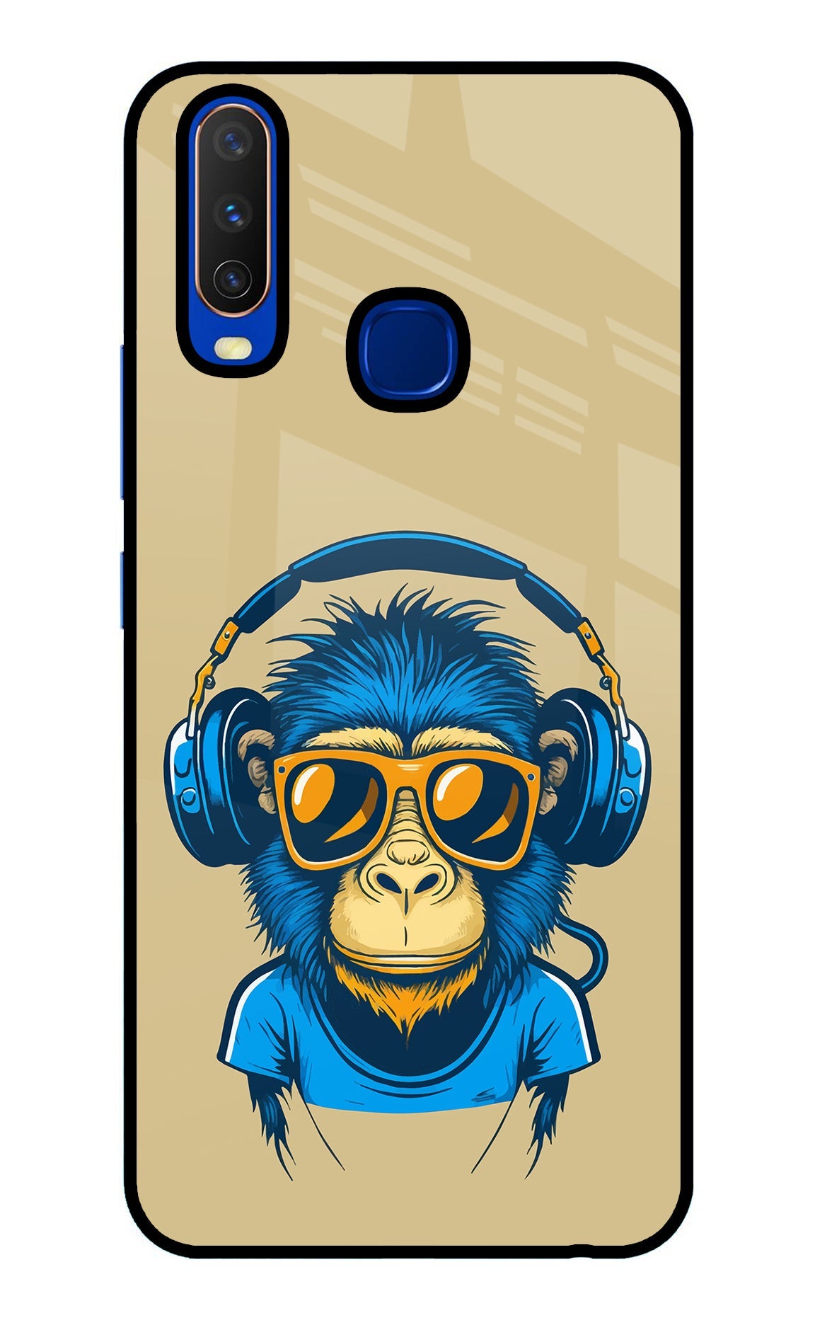 Monkey Headphone Vivo Y15/Y17 Glass Case