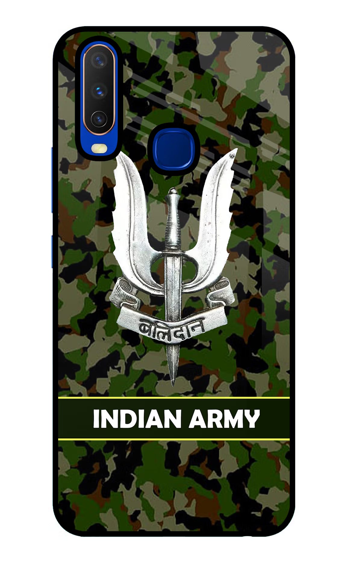 Balidan Indian Logo Vivo Y15/Y17 Glass Case Back Cover by Casekaro
