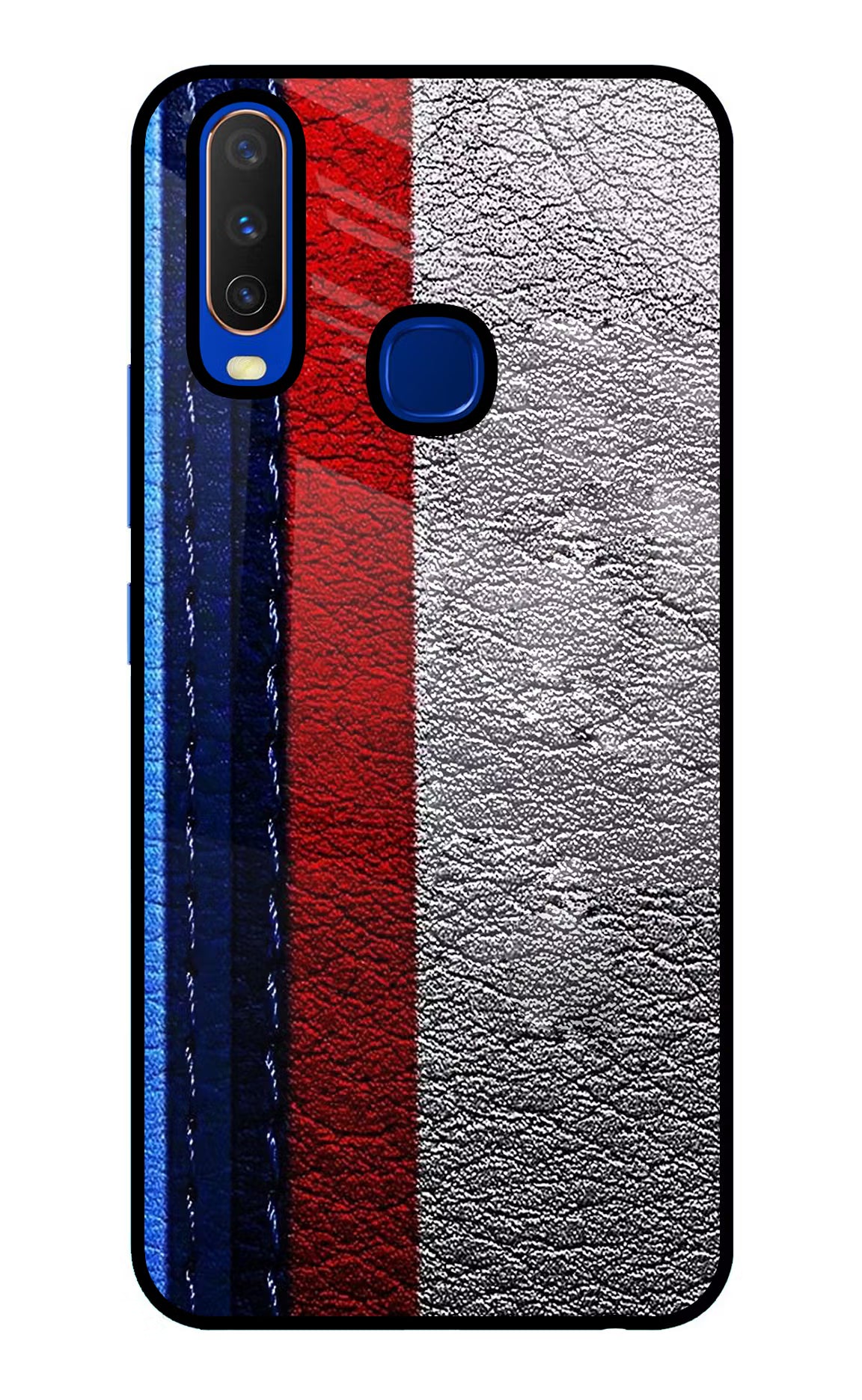 BMW Stripes Vivo Y15/Y17 Glass Case Back Cover by Casekaro