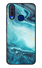 Blue Glitter Marble Vivo Y15/Y17 Glass Case