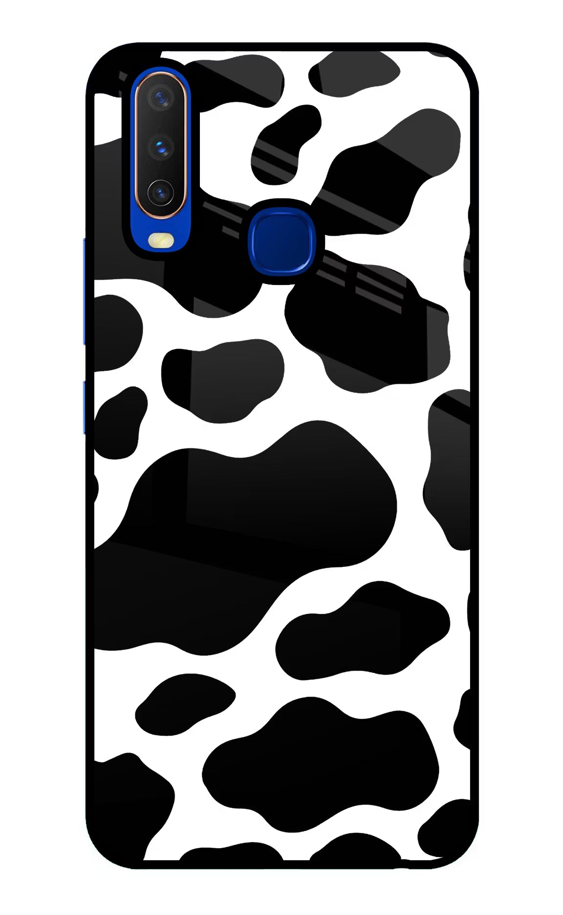 Cow Spots Vivo Y15/Y17 Glass Case Back Cover by Casekaro