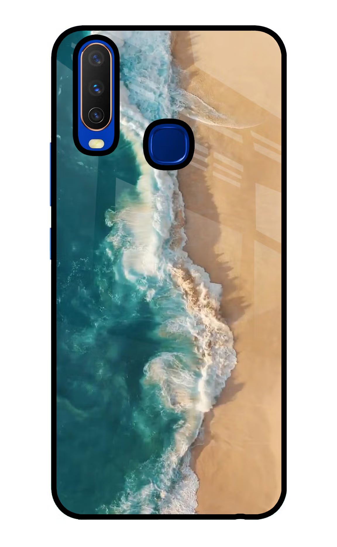 Ocean Beach Vivo Y15/Y17 Glass Case Back Cover by Casekaro