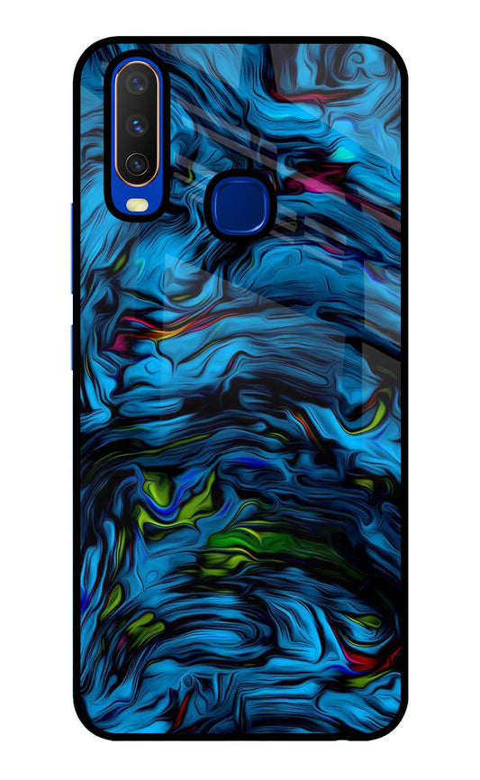 Dark Blue Abstract Vivo Y15/Y17 Glass Case