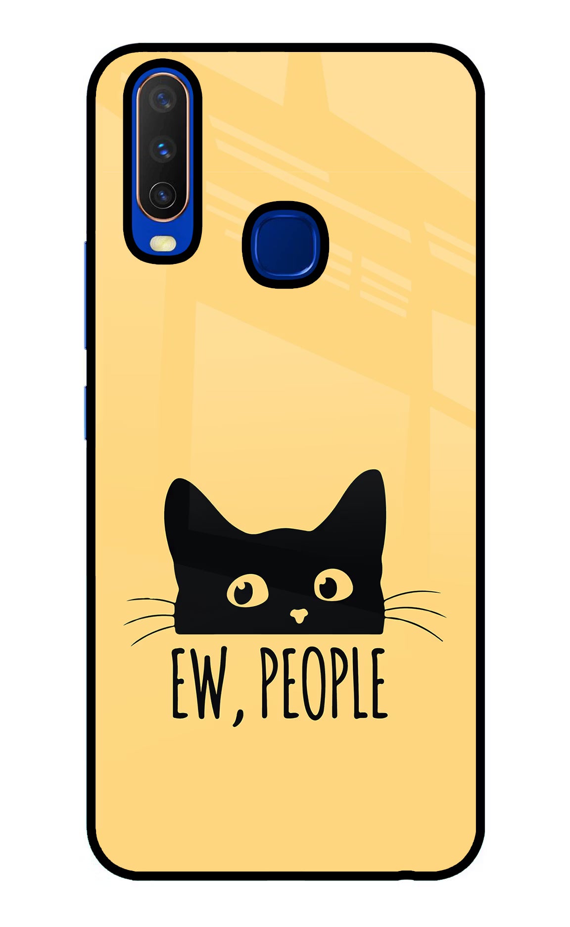Ew People Catitude Vivo Y15/Y17 Glass Case Back Cover by Casekaro