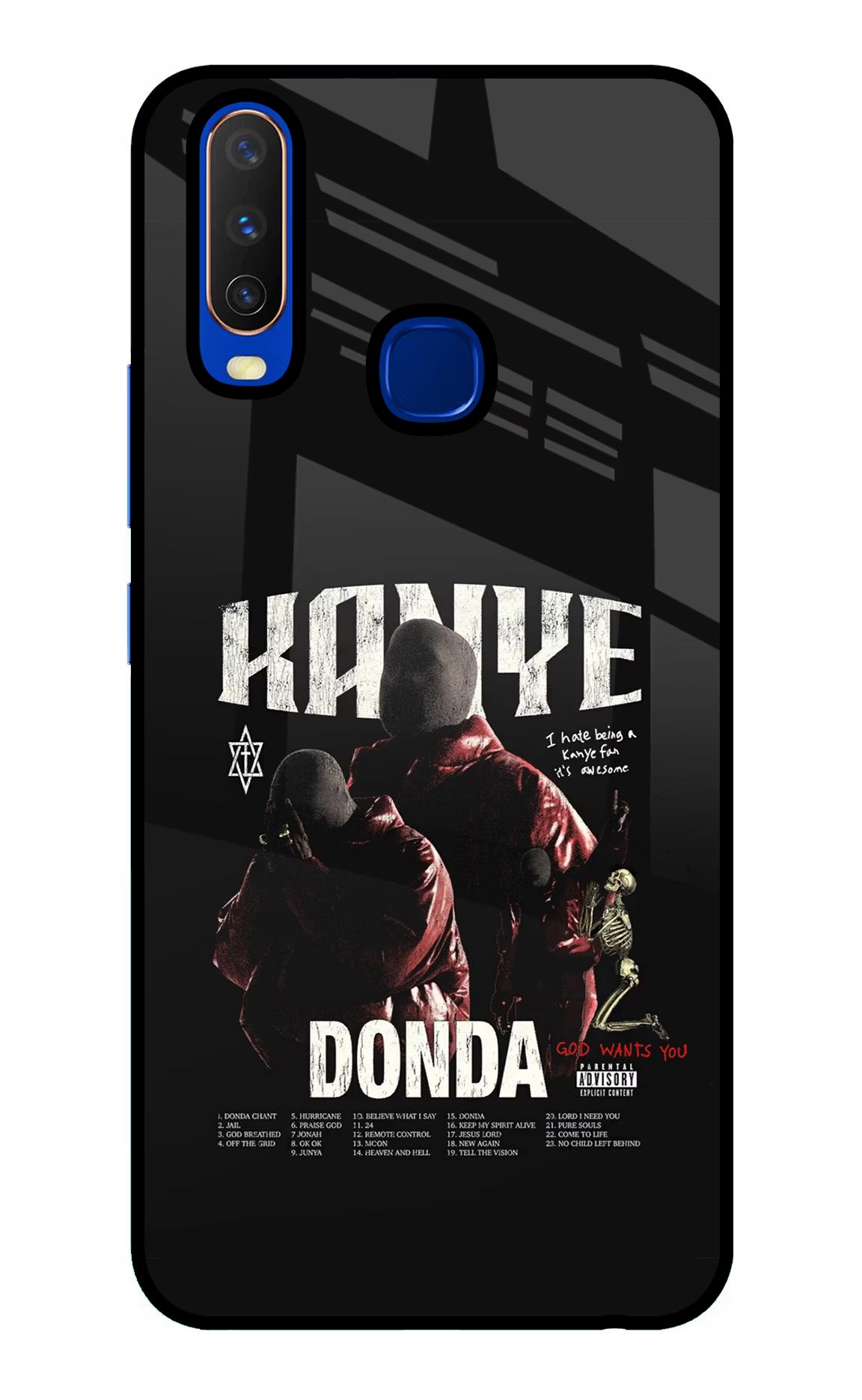 Donda Kanye West Vivo Y15/Y17 Glass Case