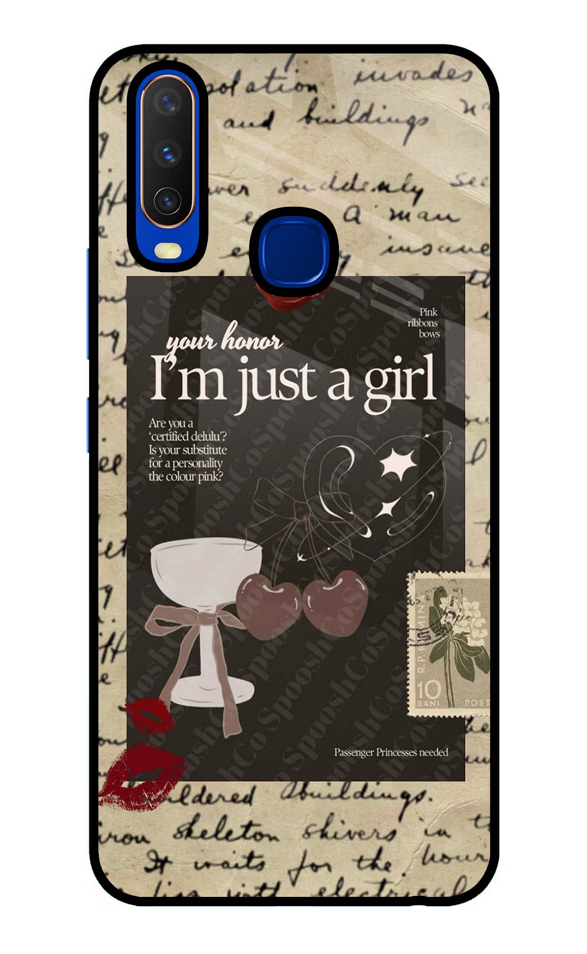 I am just a girl Vivo Y15/Y17 Glass Case