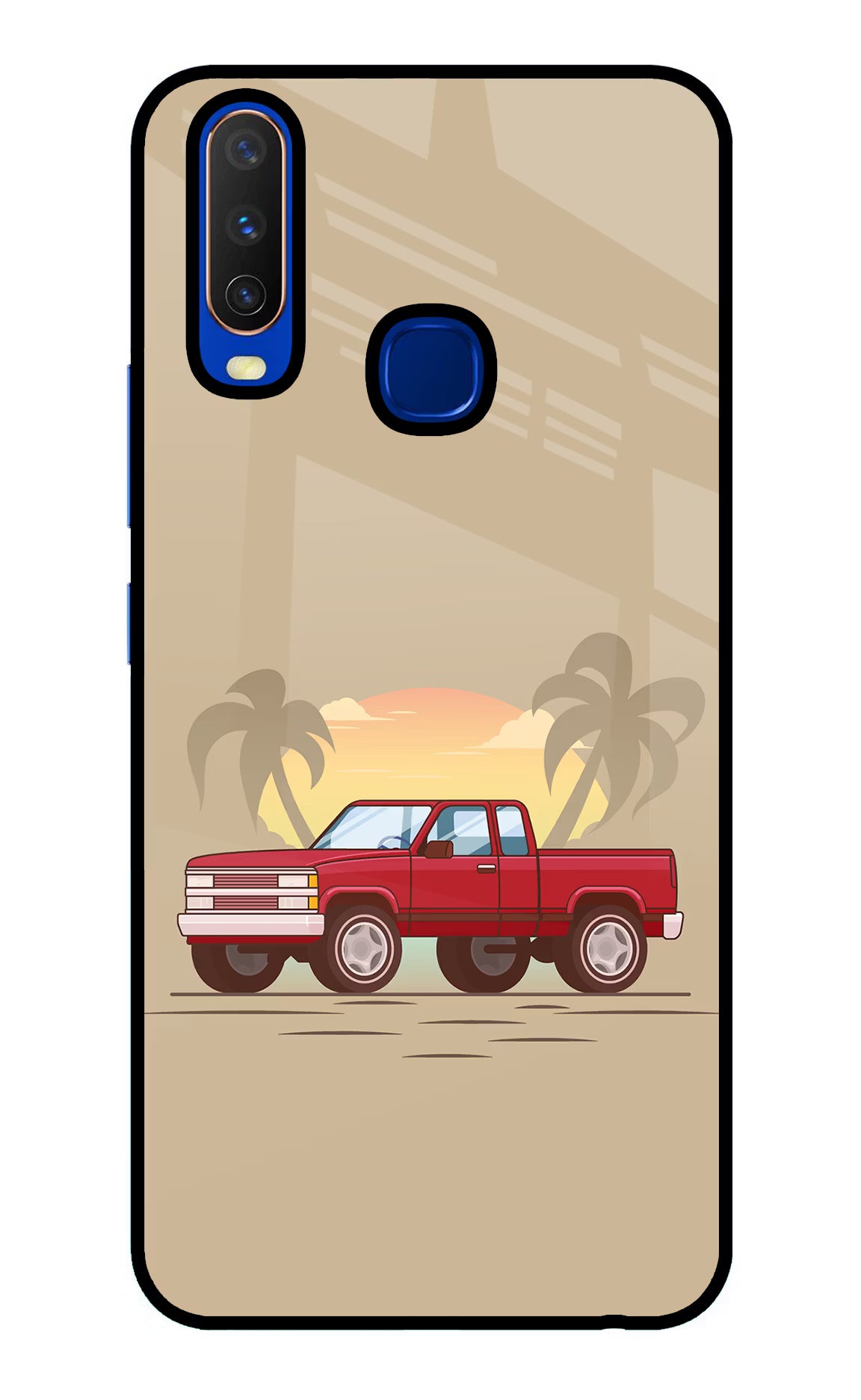 Desert Classic Drive Vivo Y15/Y17 Glass Case Back Cover by Casekaro